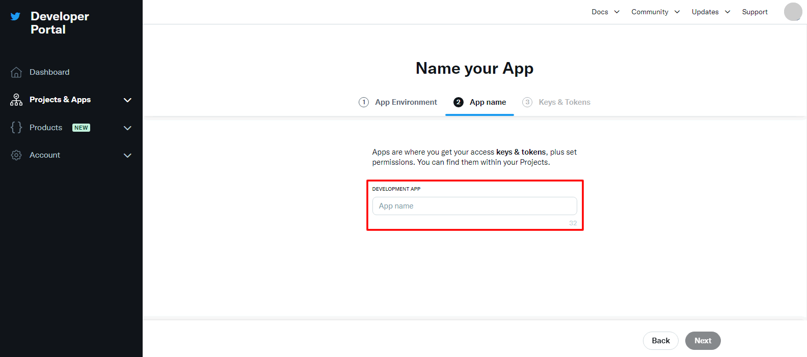 アプリ名を入力【TwitterAPI v2でAPIを登録する方法】