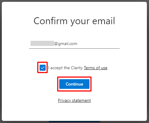 【Microsoft Clarityに登録する方法】メール認証を行う