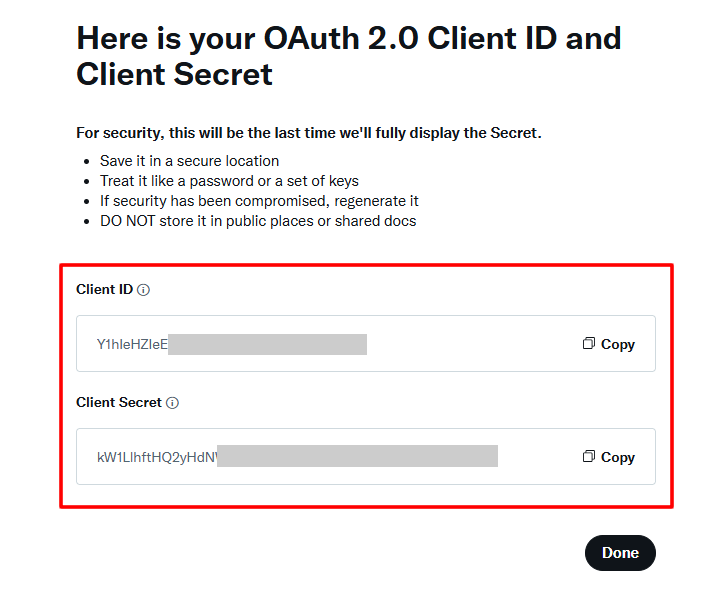Twitter APIのClient IDとClient secretをメモする