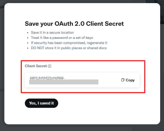 OAuth2のClient Secretをメモする
